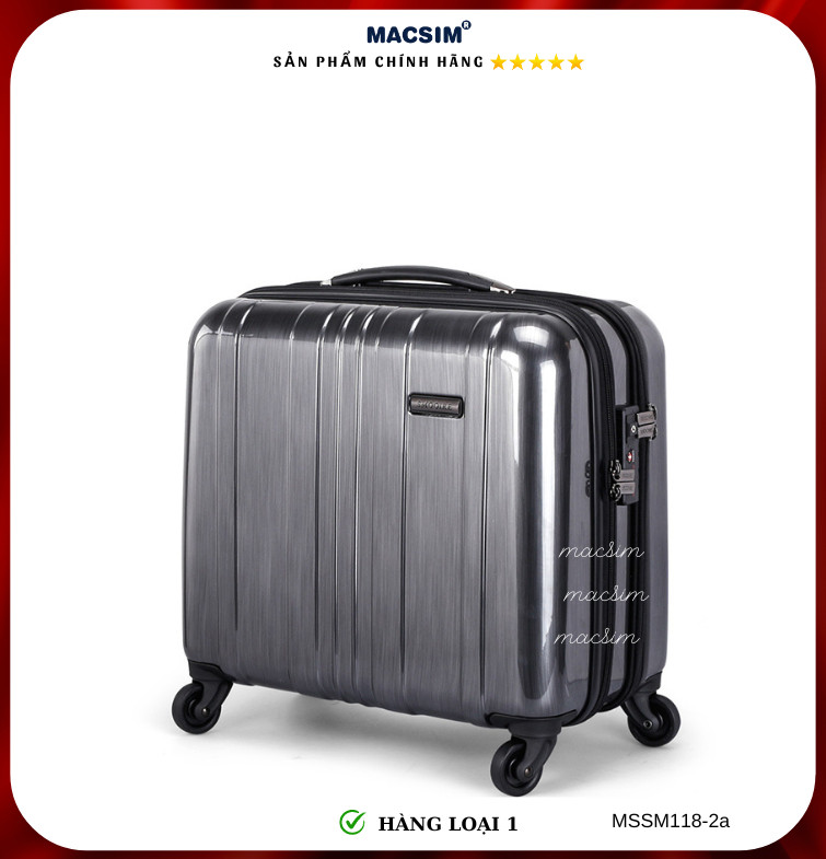 Vali cao cấp Macsim Smooire MSSM118-2a cỡ 16 inch màu đen, màu đỏ - Hàng loại 1