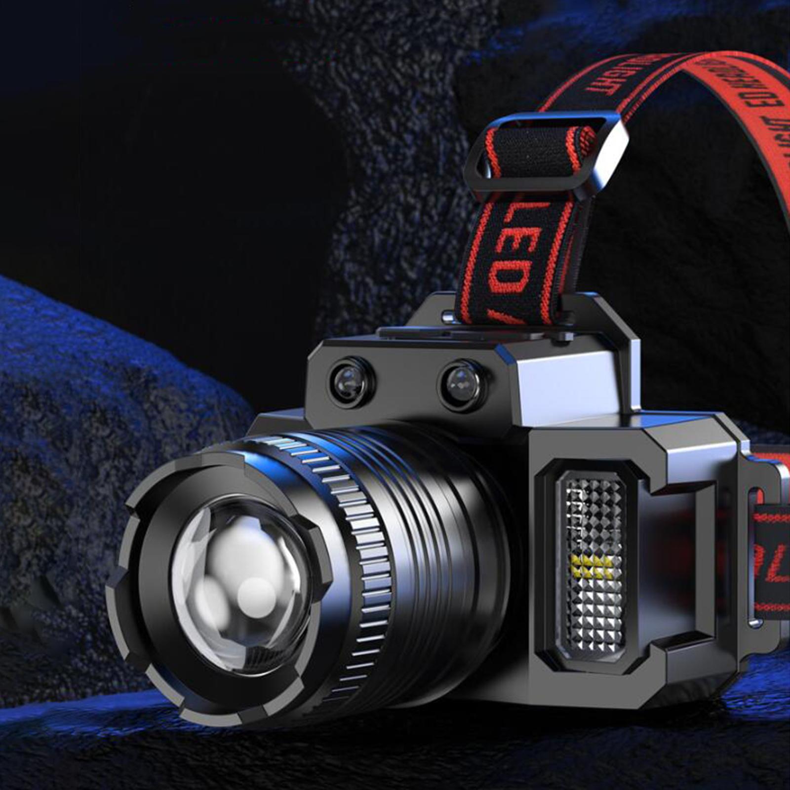 LED Rechargeable Head Mounted Work Light Waterproof Lamp Headlight for Climbing Riding Outdoor Camping
