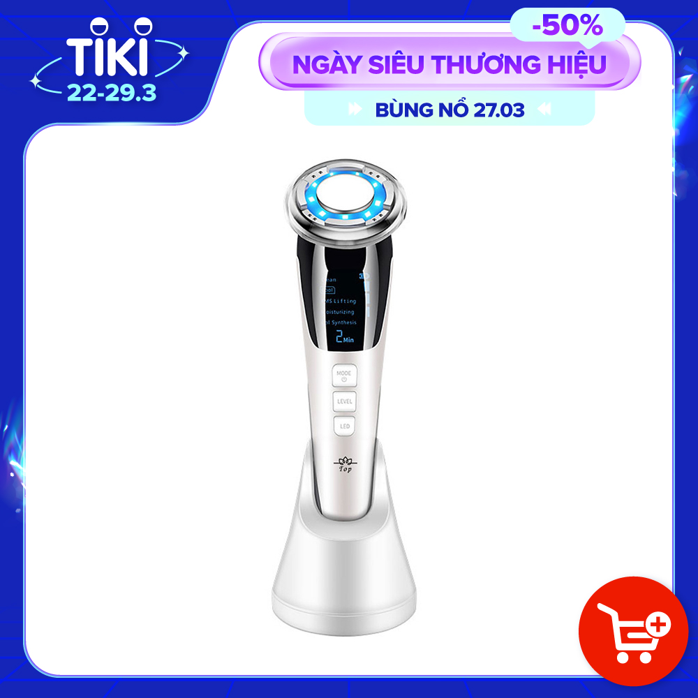 Máy Massage Làm Đẹp Photon Nóng Và Lạnh EMS, Giúp Nâng Cơ Mặt, Rửa Sạch Sâu, Tăng Cường Hấp Thụ Và Khóa Giữ Tinh Chất Dưỡng Da - Trắng