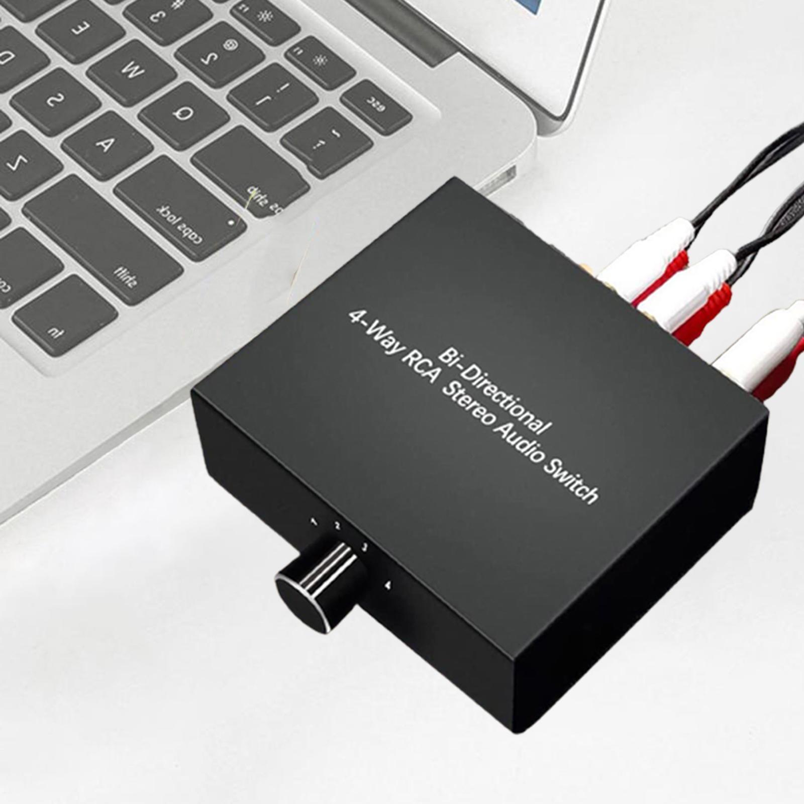 4 Ways R L Stereo Audio Switcher Audio Switch Splitter for TV