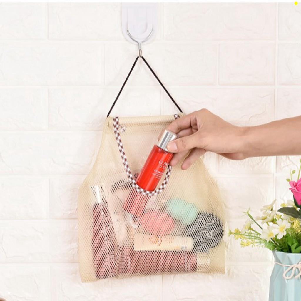 Túi Lưới Đựng Đồ Tiện Lợi - Túi Đựng Mỹ Phẩm và Đựng Hành Tỏi Nhà Tắm Nhà Bếp Đa Năng