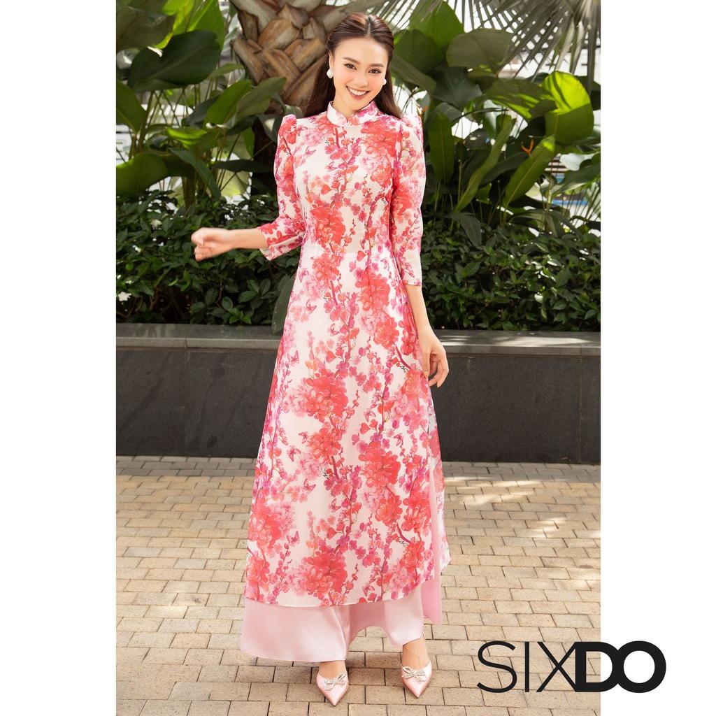 Áo dài nữ họa tiết hoa SIXDO (chưa kèm quần)