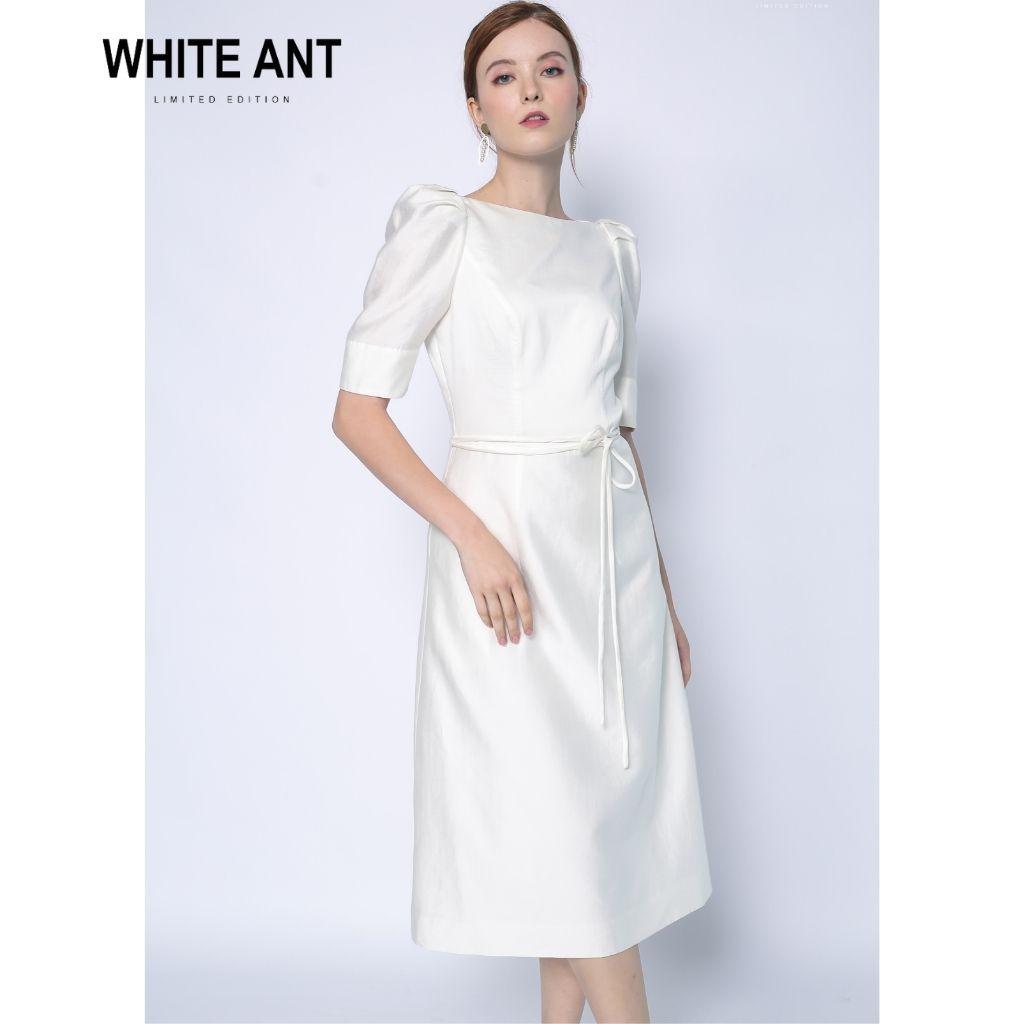 Đầm A cổ thuyền nữ dáng dài vải modal cao cấp White Ant