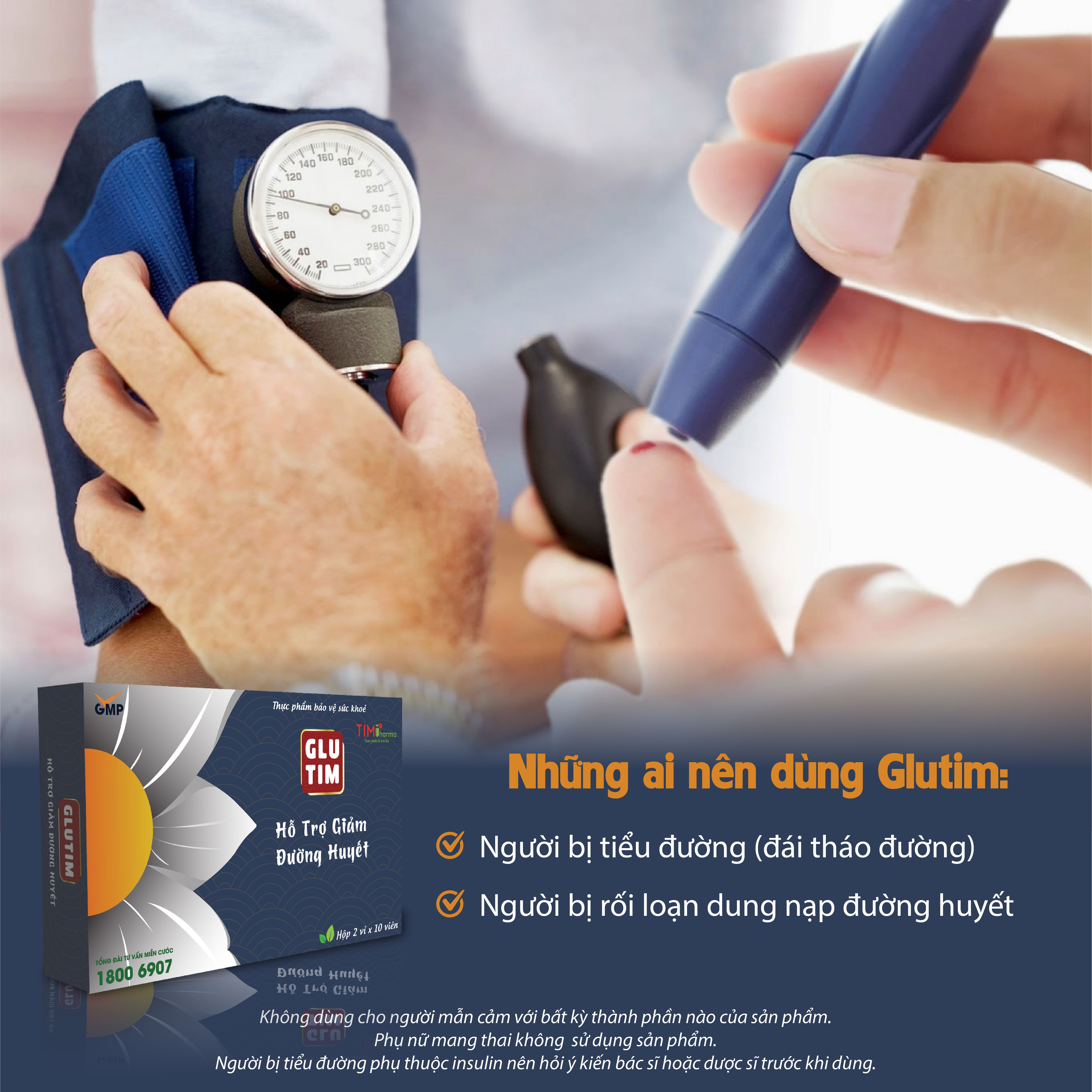 TPBVSK GLUTIM – Hỗ trợ giảm đường huyết, hỗ trợ giảm nguy cơ biến chứng do đái tháo đường
