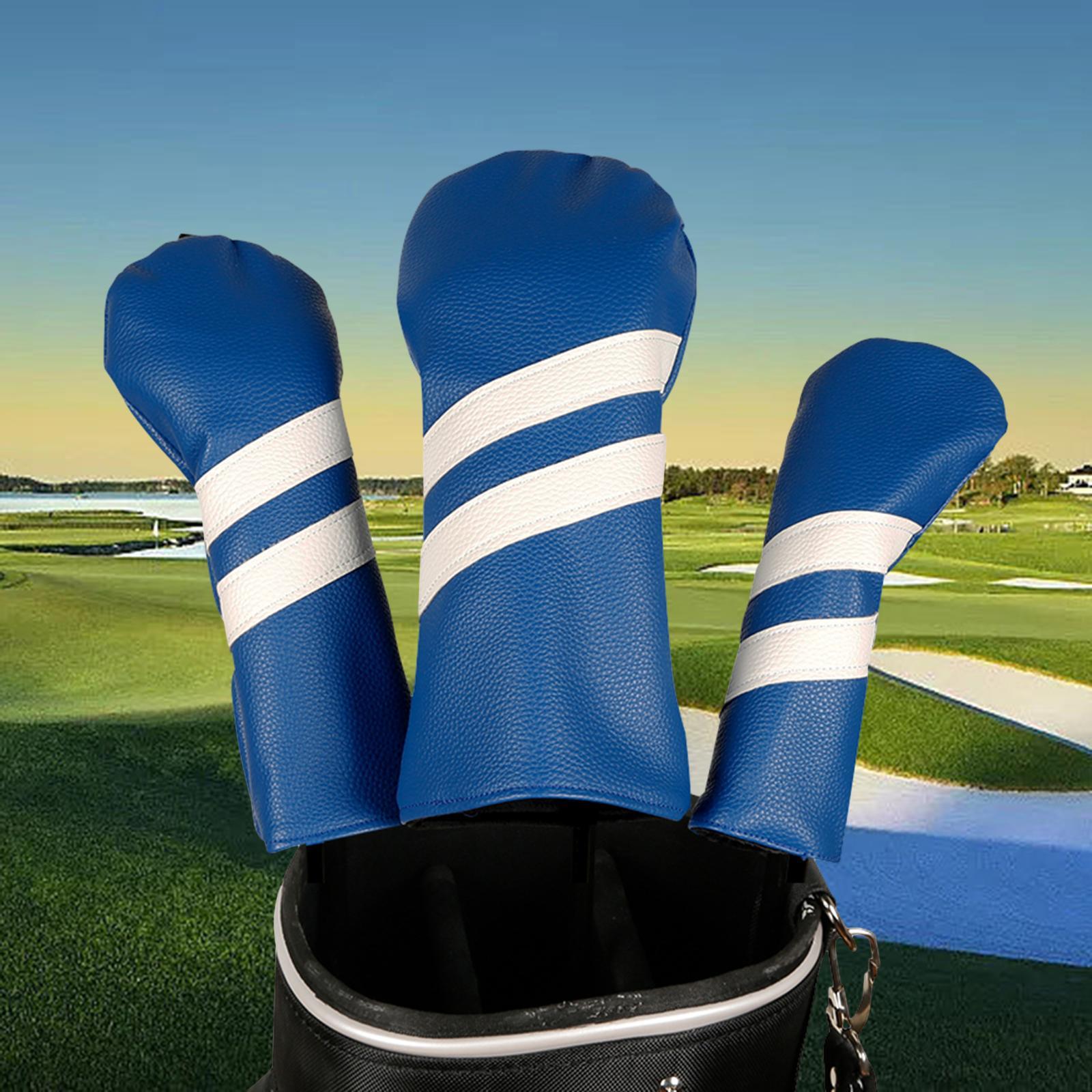 3Pcs Golf Wood Headcovers Golf Club Head Cover Portable Golf Driver Head Covers Protector Golf Club Protectors for Golfer Sports Accessories