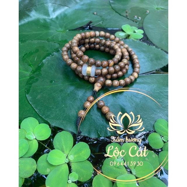Vòng tay trầm hương thơm dịu nhẹ mix ngọc lu thống may măn bình an | Đỏ| Xanh| Trắng | size 6-8li nam nữ