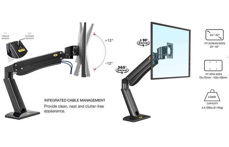 Giá treo gắn bàn LCD North Bayou NB45 - Hàng chính hãng - ZAMACO AUDIO