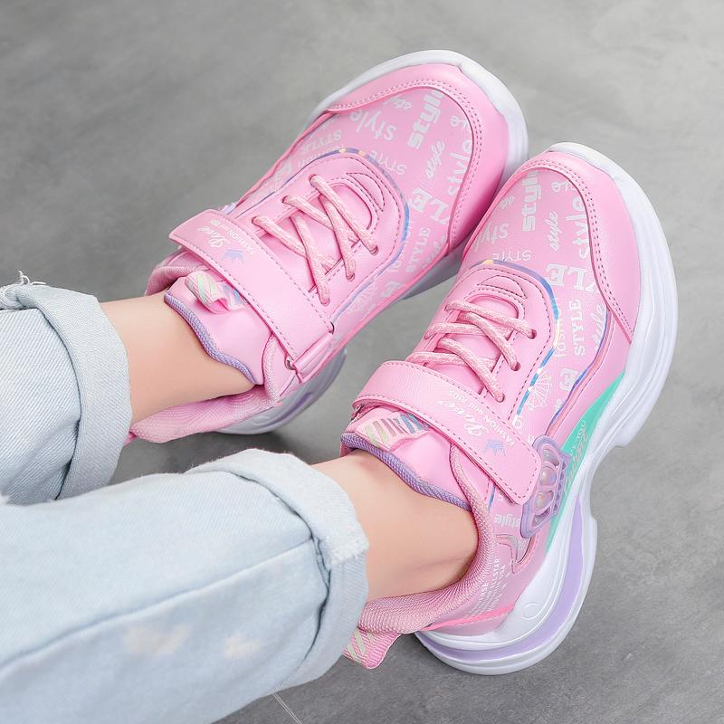 Trẻ Em Chạy Bộ Thời Trang Bé Trai Ngọt Bé Gái Dễ Thương Giày Thể Thao Ngoài Trời Phẳng Giày Thể Thao Học Sinh Thường Ngày Trẻ Em Mùa Đông Giày Color: Red Shoe Size: 32