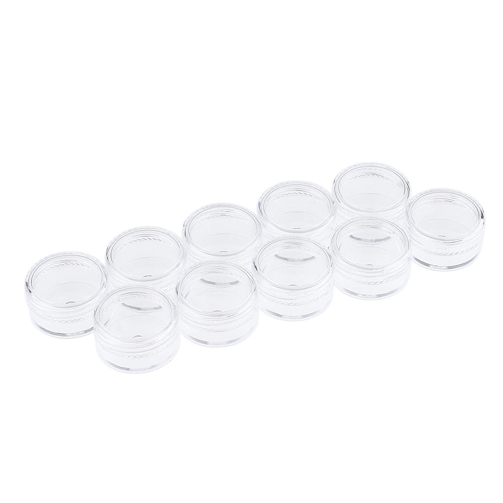 10x Empty Round Clear Makeup Jar Pot Powder Travel Cream Cosmetic Container 5g
