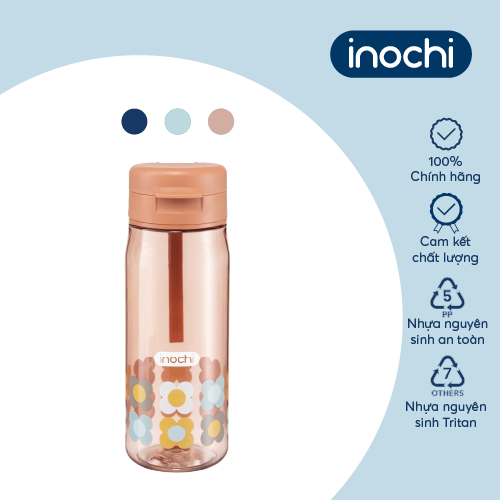 Bình nước Inochi - Kita Fami 500ml màu Xanh chàm