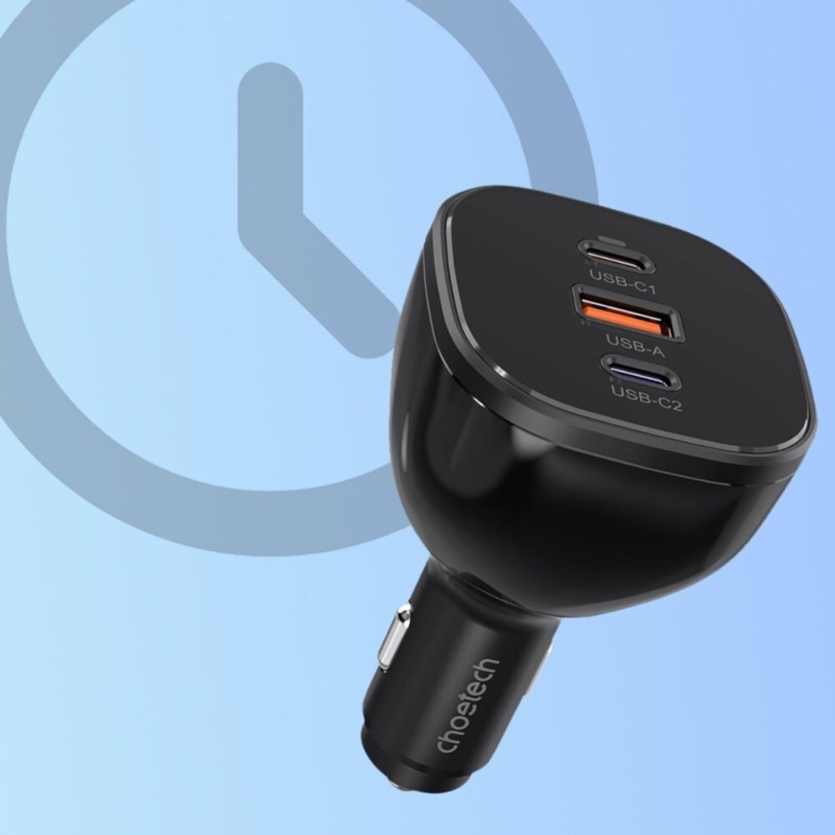 Tẩu Choetech TC0024 sạc nhanh ô tô 165w (2 Type-C + 1 USB A)- Hàng chính hãng