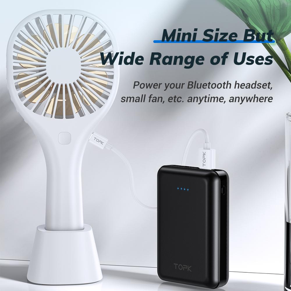 Pin dự phòng mini siêu nhỏ sạc nhanh 2.1A CHÍNH HÃNG TOPK 10000mah có IC bảo vệ thiết bị 2xUSB TOPK 10000mAh Mini Power Bank Dual USB Portable Mobile