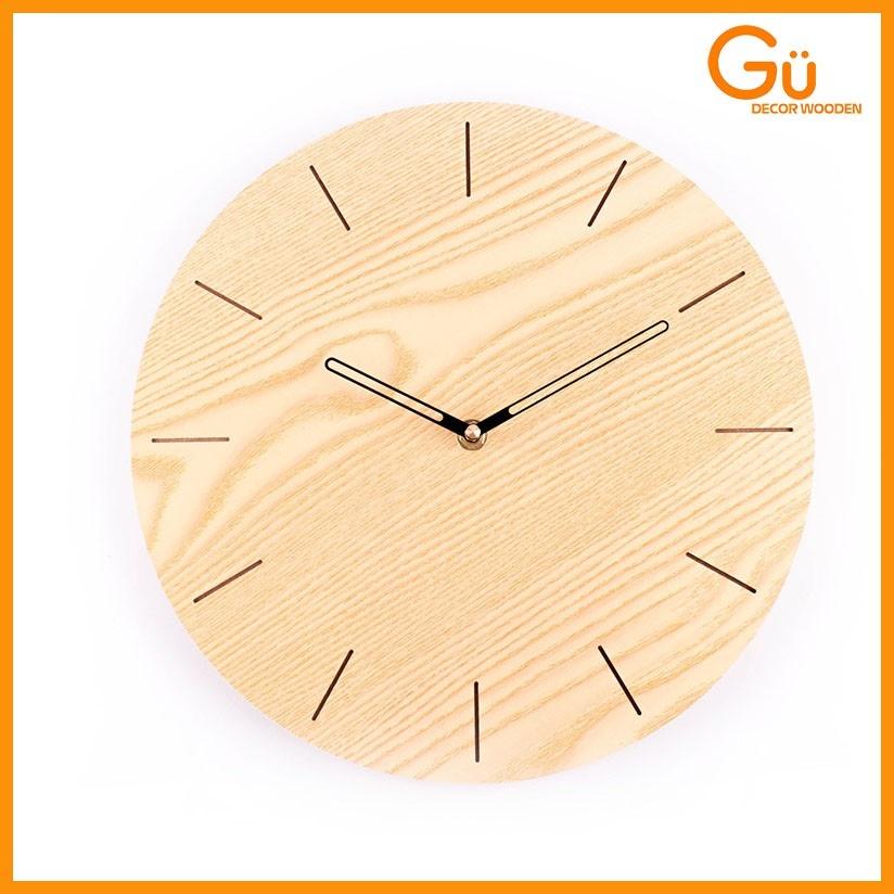 20 Mẫu Đồng hồ Gỗ treo tường chất liệu gỗ máy kim thiết kế in theo yêu cầu decor trang trí nhà và quán cafe