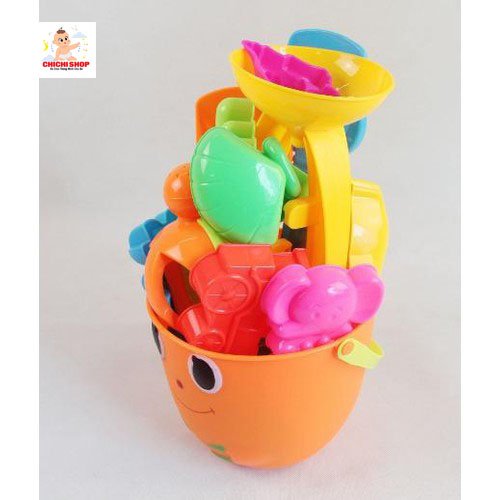 Đồ Chơi Đi Biển, Xô Xúc Cát Hình Con Cua Loại Lớn Nhiều Phụ Kiện Bằng Nhựa Cho Bé