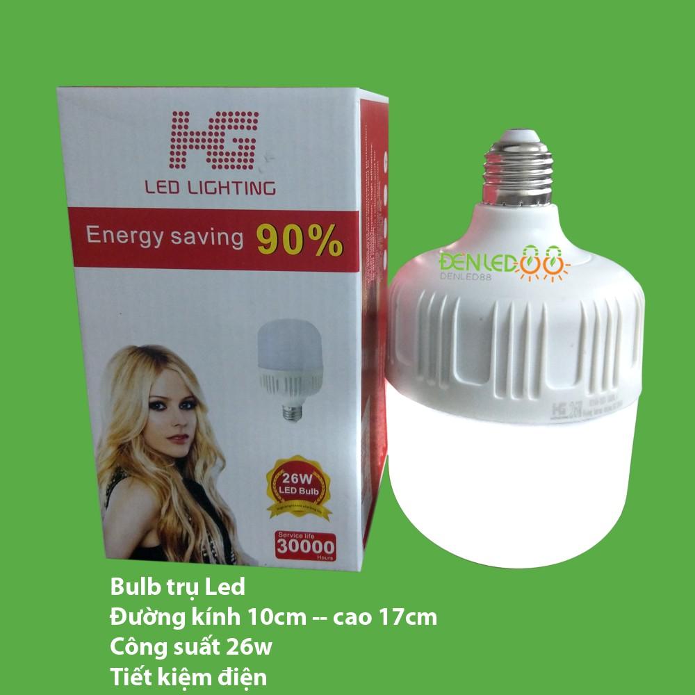 Bulb trụ kín nước 26W ánh sáng trắng chip korea