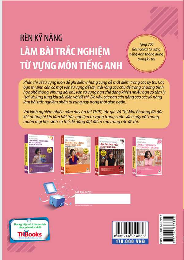 Rèn Kỹ Năng Làm Bài Trắc Nghiệm Từ Vựng Môn Tiếng Anh - Kèm Đáp Án Và Giải Thích Chi Tiết tặng kèm bookmark