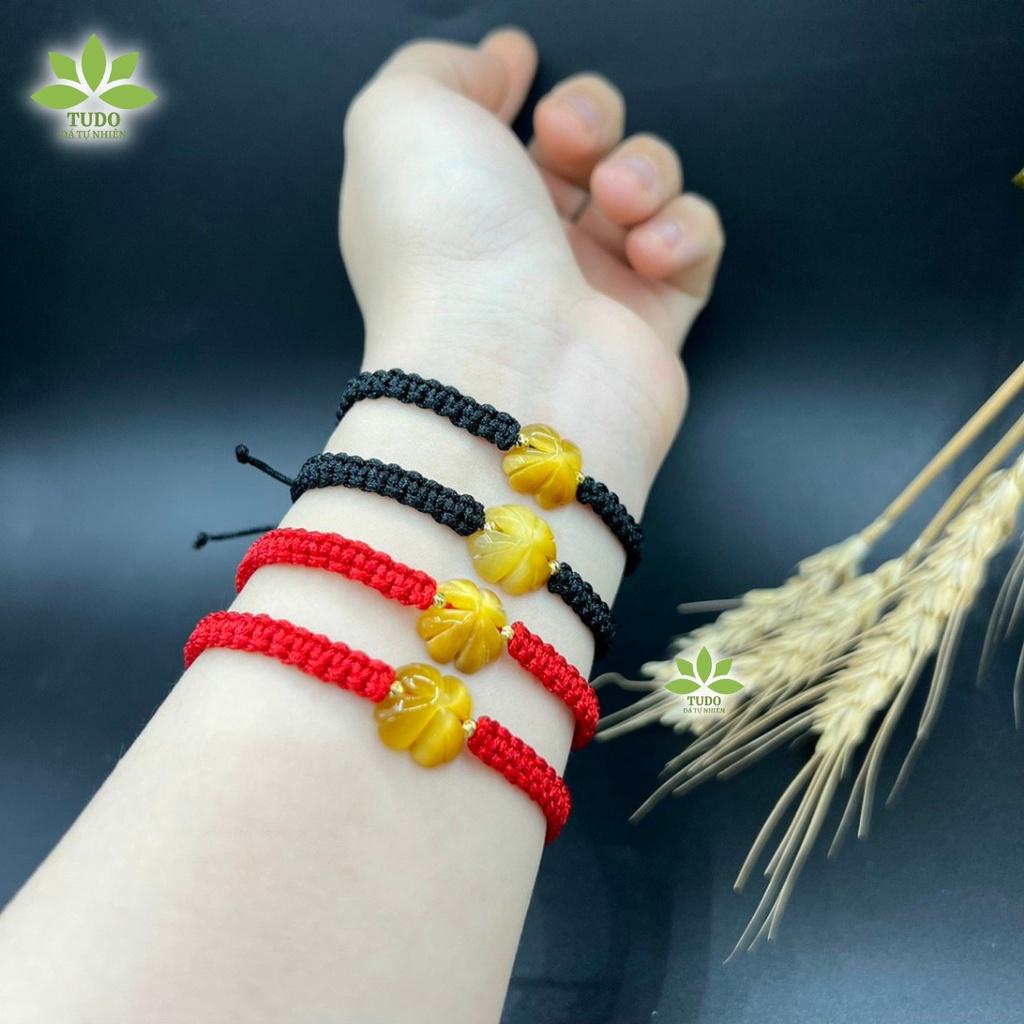 Vòng Tay Nữ Đẹp - Vòng Phong Thủy Đủ Mệnh TUDO AU10K Cỏ 4 Lá Tết Dây Handmade B51K400K300