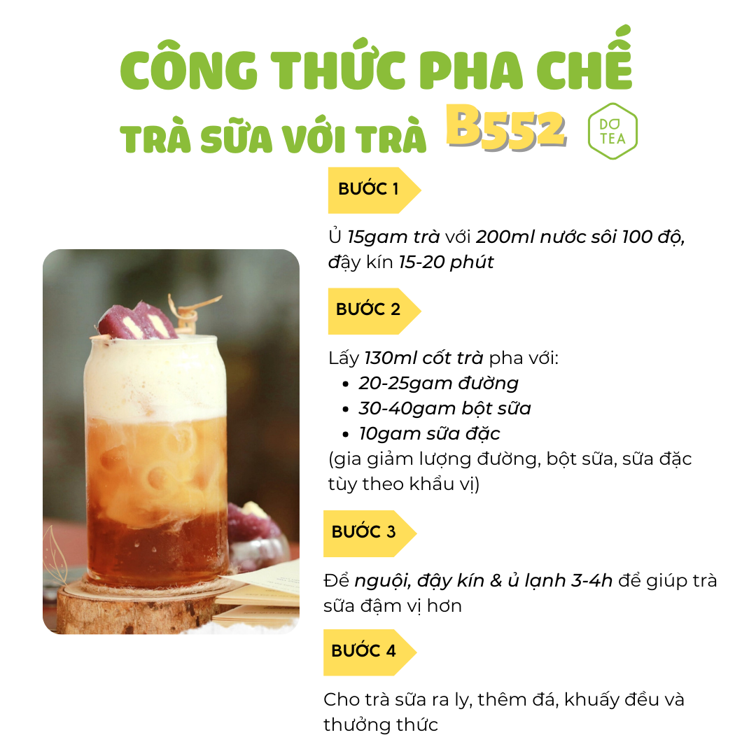 Trà Đen Truyền Thống B552 Dotea 500g/ 100g - Vị Chát Đặc Hậu Ngọt Lắng Sâu