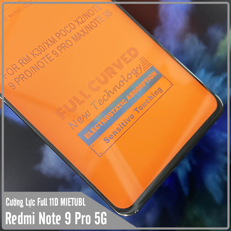 Kính cường lực 11D cho Xiaomi Redmi Note 9 Pro 5G - Mi 10T Lite Full viền Đen