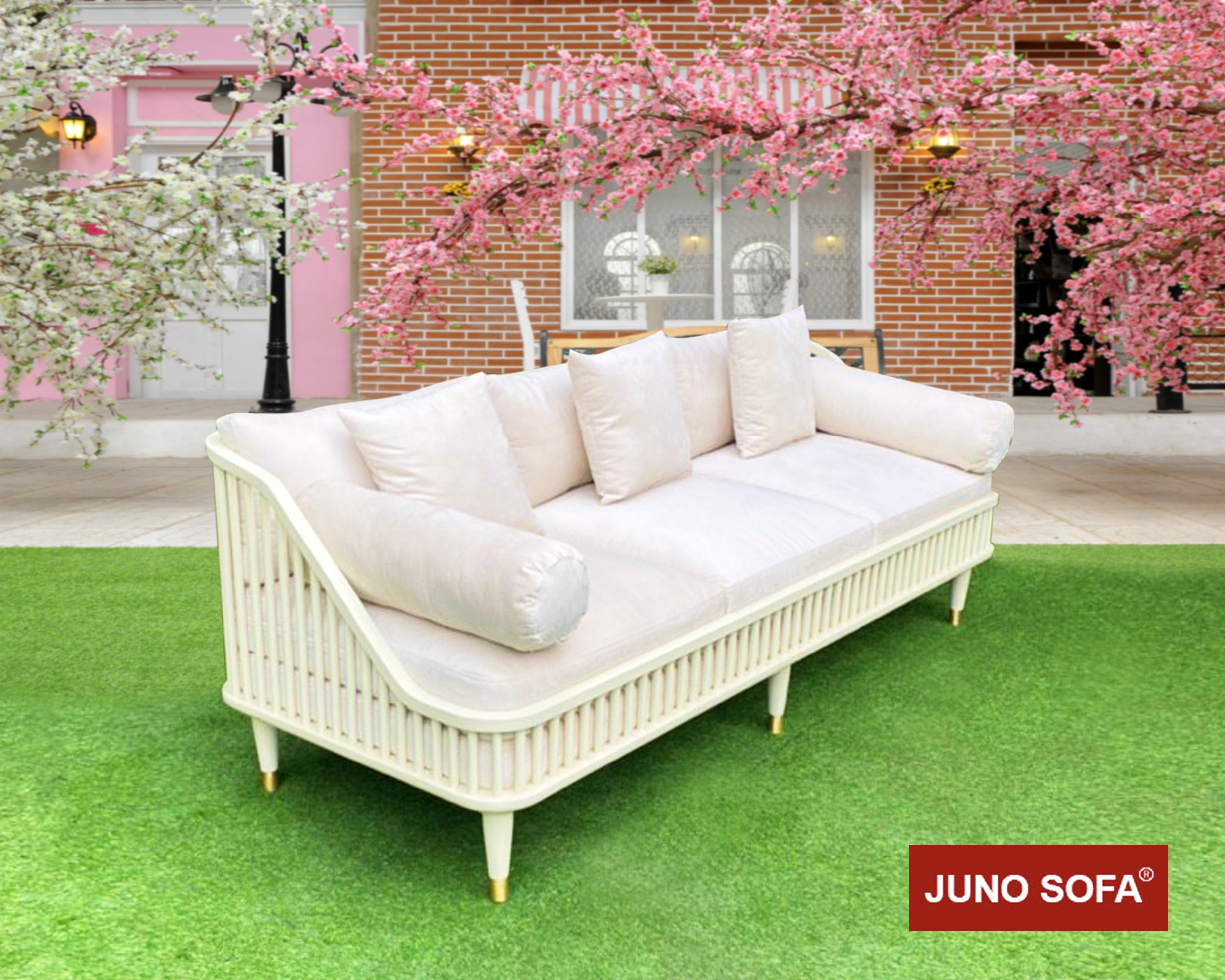 Sofa băng Bắc Âu Juno Sofa dài 2m tặng đủ gối