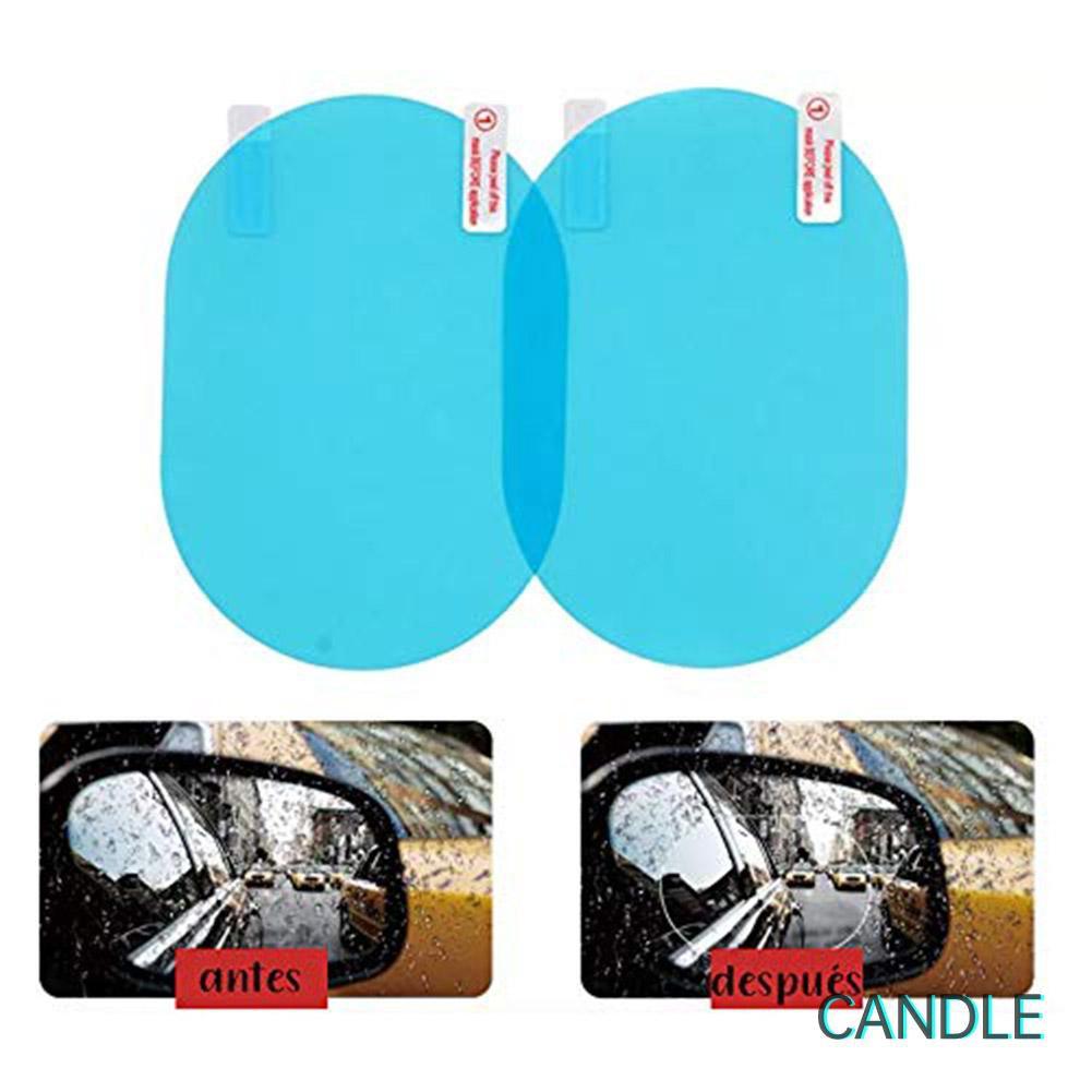 Set 2 Miếng Dán Kính Chiếu Hậu Hình Oval Chống Thấm Nước Cho Xe Hơi