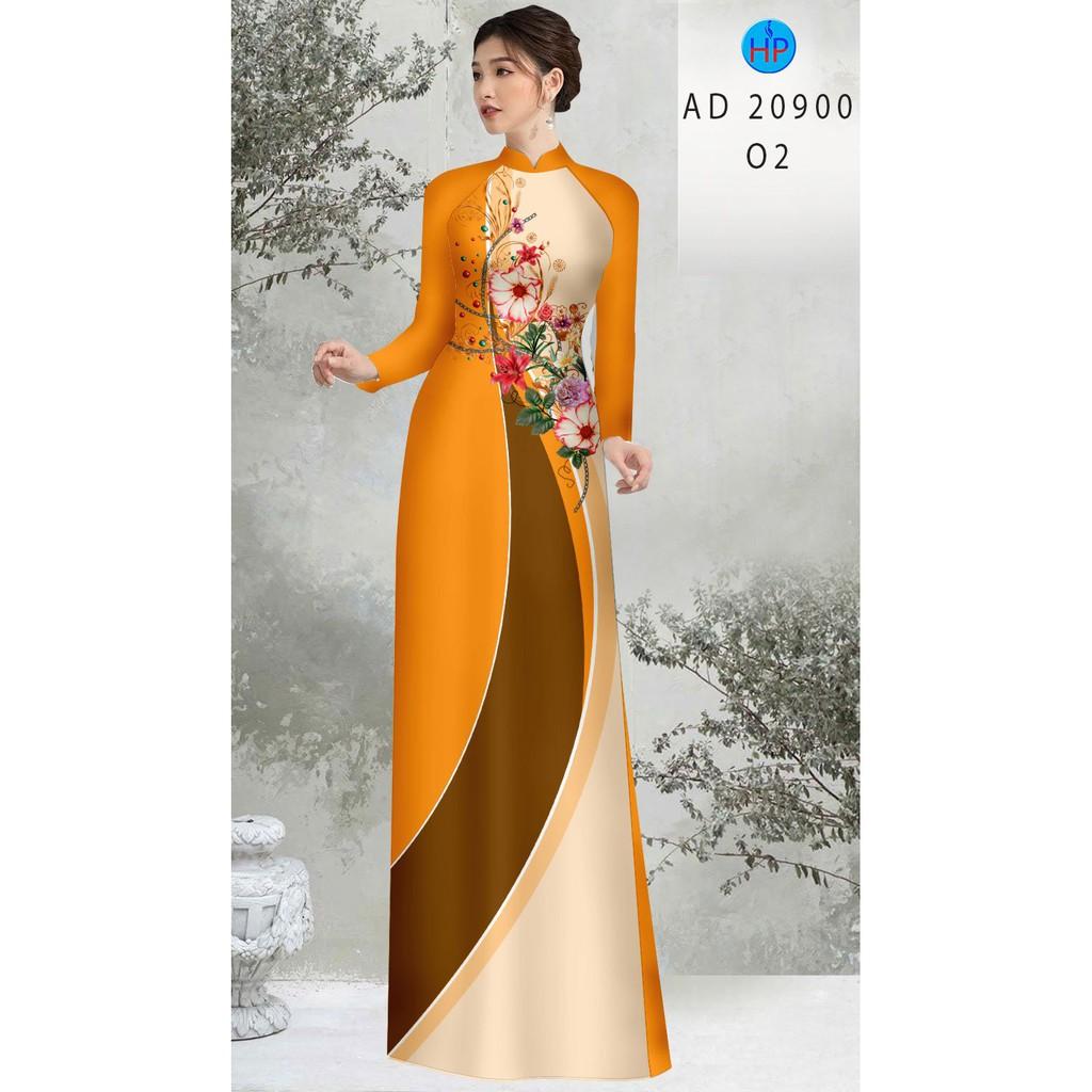 Vải lụa may áo dài in hoa mẫu đơn cao cấp