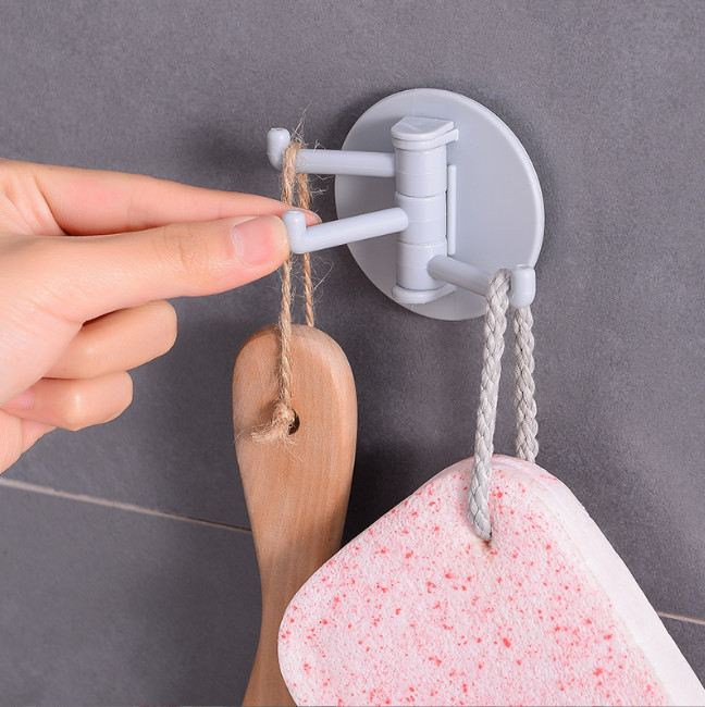 [Combo 2] Móc Treo Đồ Dán Tường 3 Chấu Siêu Dính Xoay 180 Độ, Chịu Lực Tốt - HENRYSA