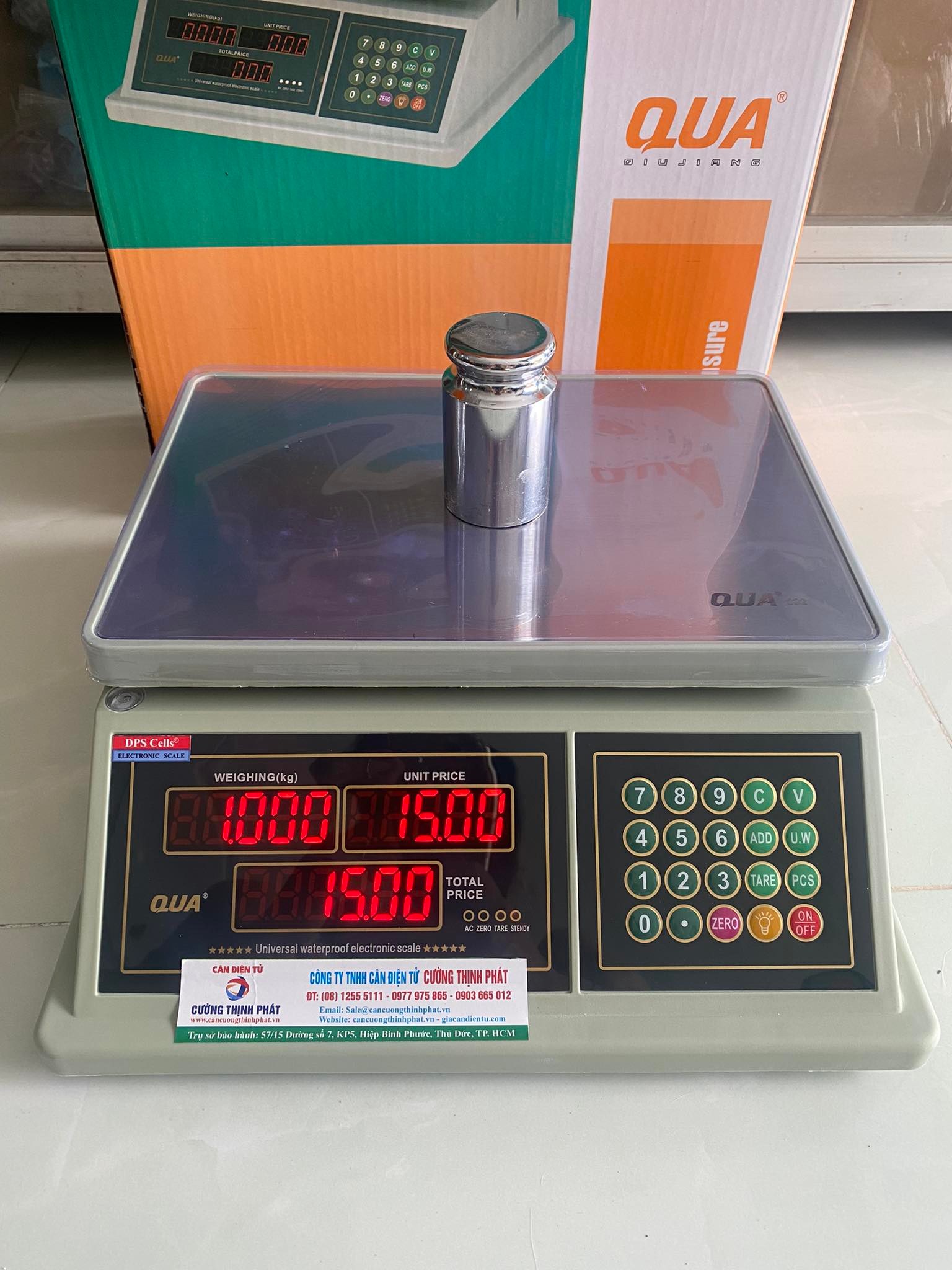 Cân điện tử tính giá tiền 30kg, nhập giá trên cân