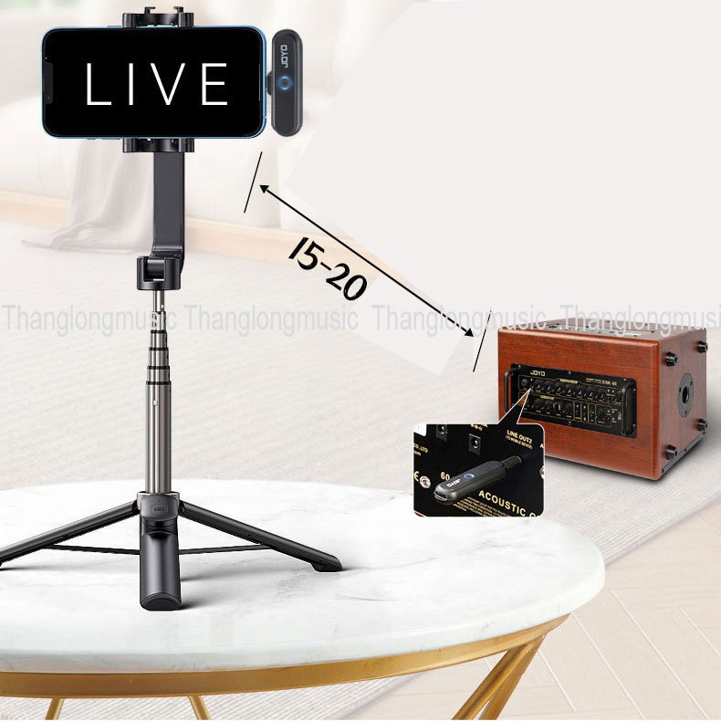 Bộ thu phát tín hiệu không dây âm thanh JOYO JW-05R Cắm và chạy cho điện thoại di động Phát trực tiếp và ghi âm- Hàng chính hãng