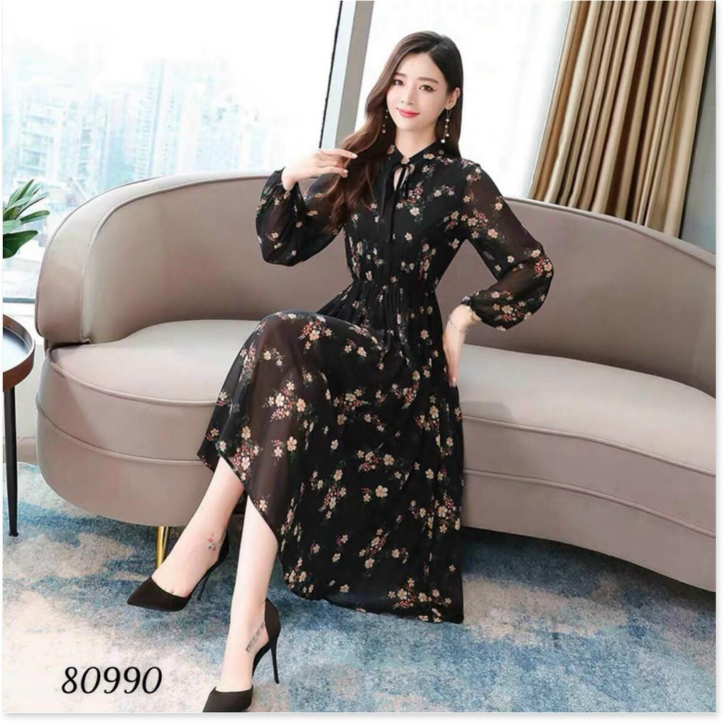 ĐẦM VOAN LỤA HOA DỰ TIỆC DÀNH CHO CÁC QUÝ CÔ THỜI TRANG LANO STORE