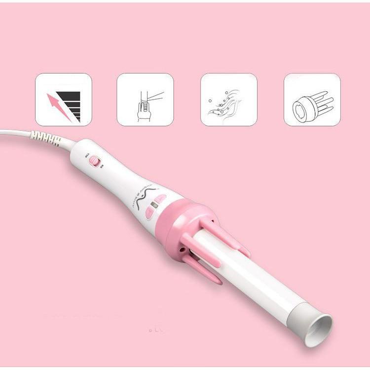 Máy uốn tóc tự xoay,Máy uốn tóc tự động xoay 360 độ, Làm xoăn dễ dàng, nhanh chóng
