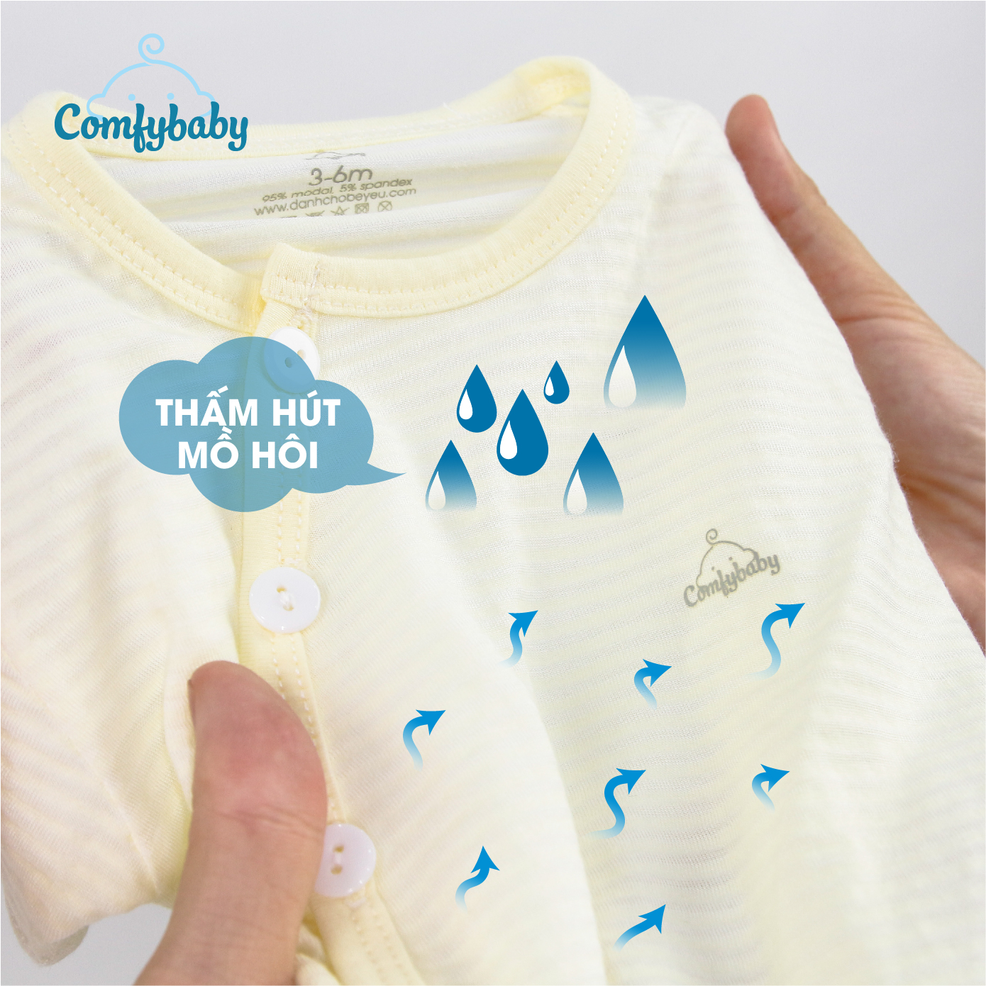 Bộ quần áo cộc cho bé 100% Cotton Lụa – Comfybaby Siêu nhẹ - thoáng mát QACF22042021 size 3-12 tháng