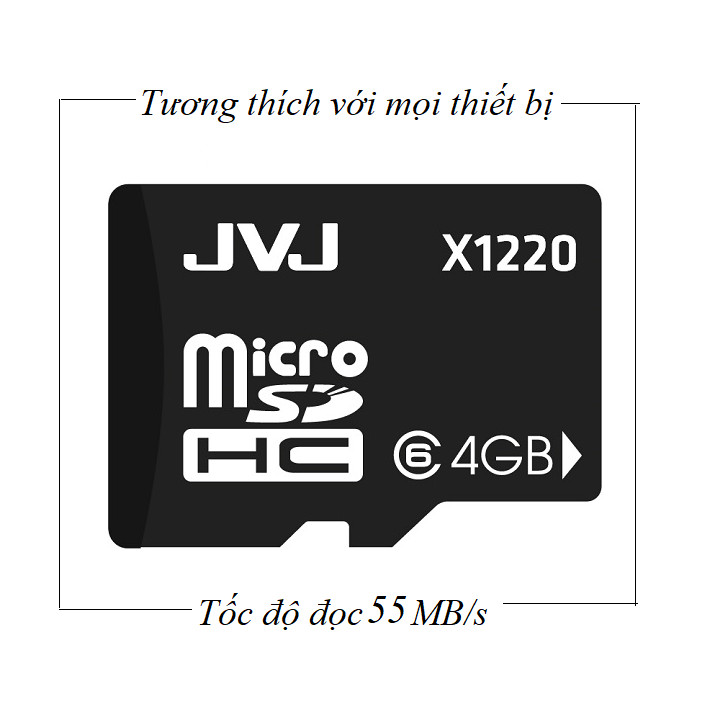 Thẻ nhớ microSDHC JVJ 4G C10 - Thẻ nhớ tốc độ cao