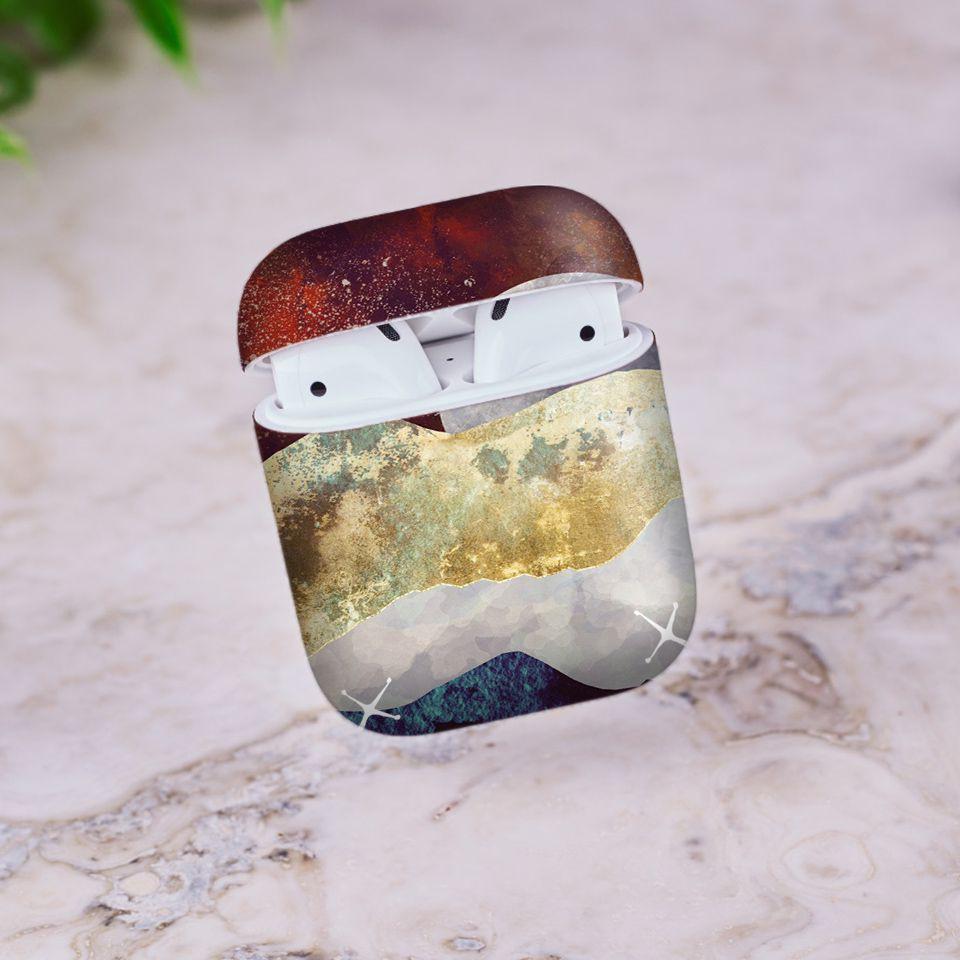 Miếng dán skin cho AirPods in hình giả sơn mài - GSM010