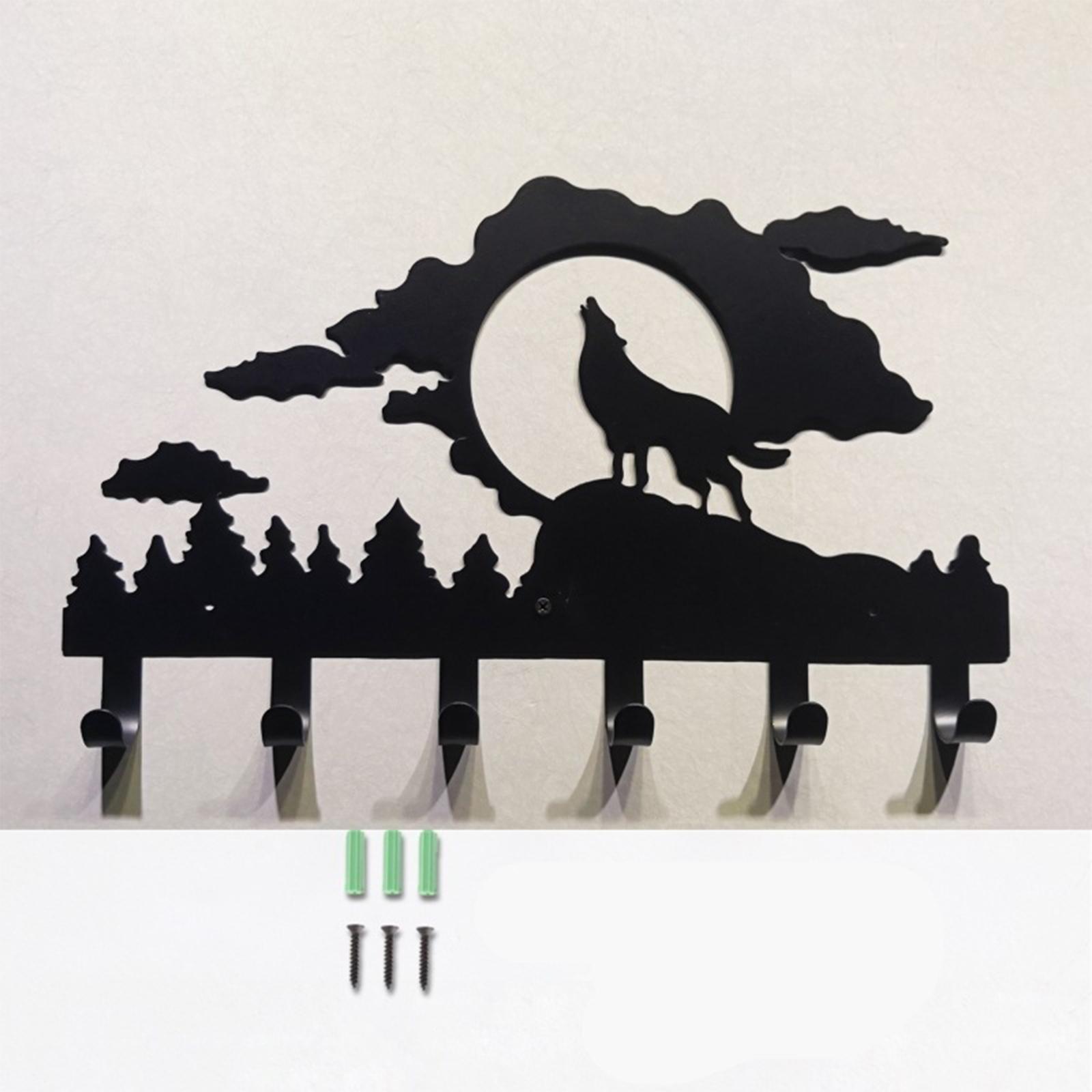 Coat Rack Wall Mounted Hook Rail Holder Wall Hanger for Towel Key