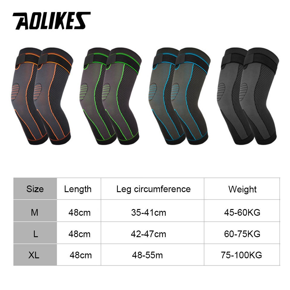 Bộ 2 bó gối thể thao loại dài AOLIKES A-7815-2 Elastic compression sports knee pads