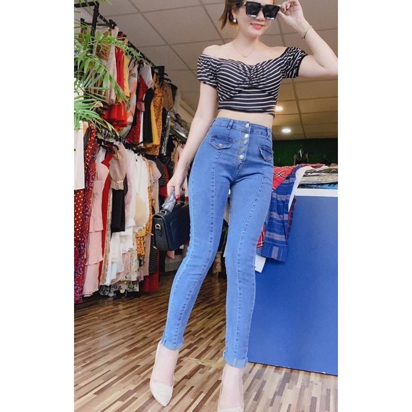 Quần Jeans Nữ Chít Thân Thời Trang Nữ