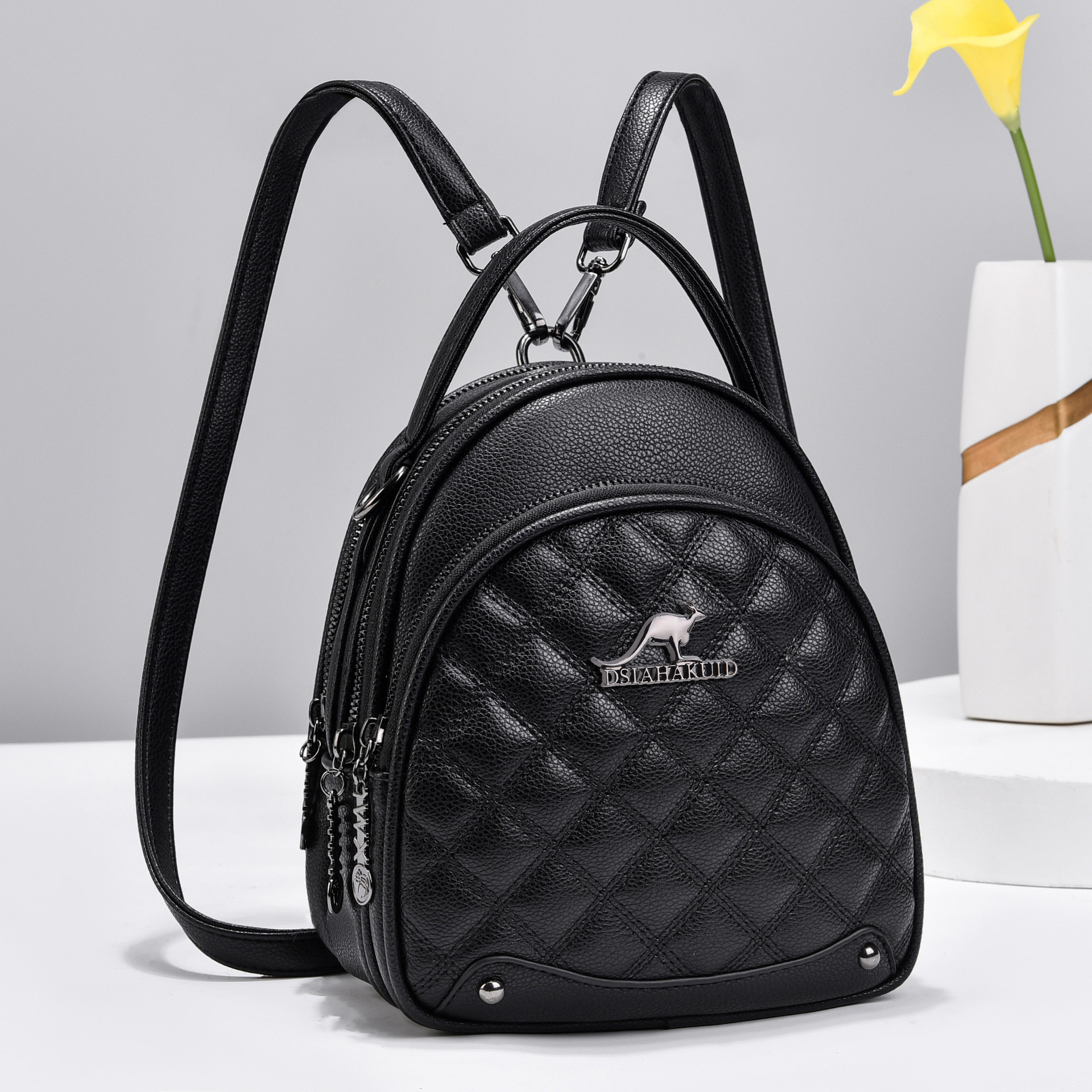 Balo nữ mini thời trang, phù hợp đi chơi, đi làm họa tiết Kangaroo , đeo 2 kiểu balo và đeo chéo