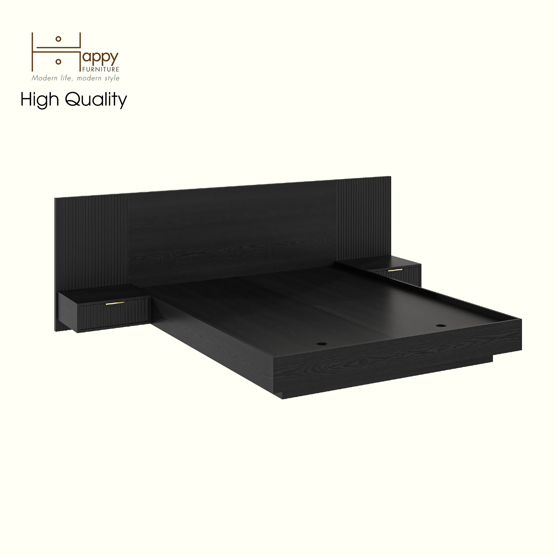 HAPPY FURNITURE , Giường kết hợp táp đầu giường - NAMI , GNG_214 GNG_215 GNG_216 GNG_217 , 205cm x 26cm DxC