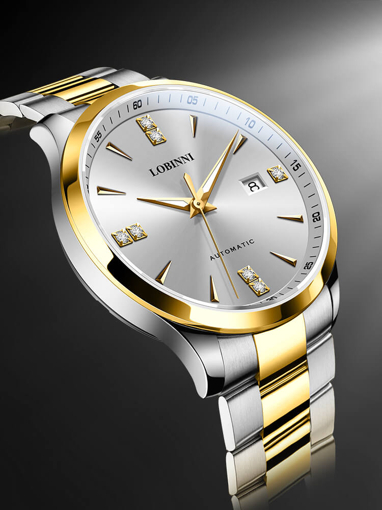 Đồng hồ nam chính hãng LOBINNI L19002-2, Chống nước 50m,Bh 24 tháng,Máy cơ Automatic,dây thép xịn