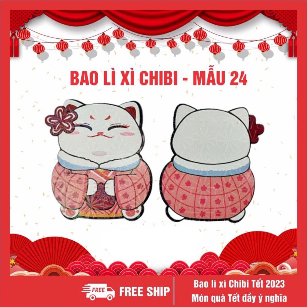 Bao lì xì chibi Tết 2023 cute dễ thương có phản quang - Giao mẫu ngẫu nhiên