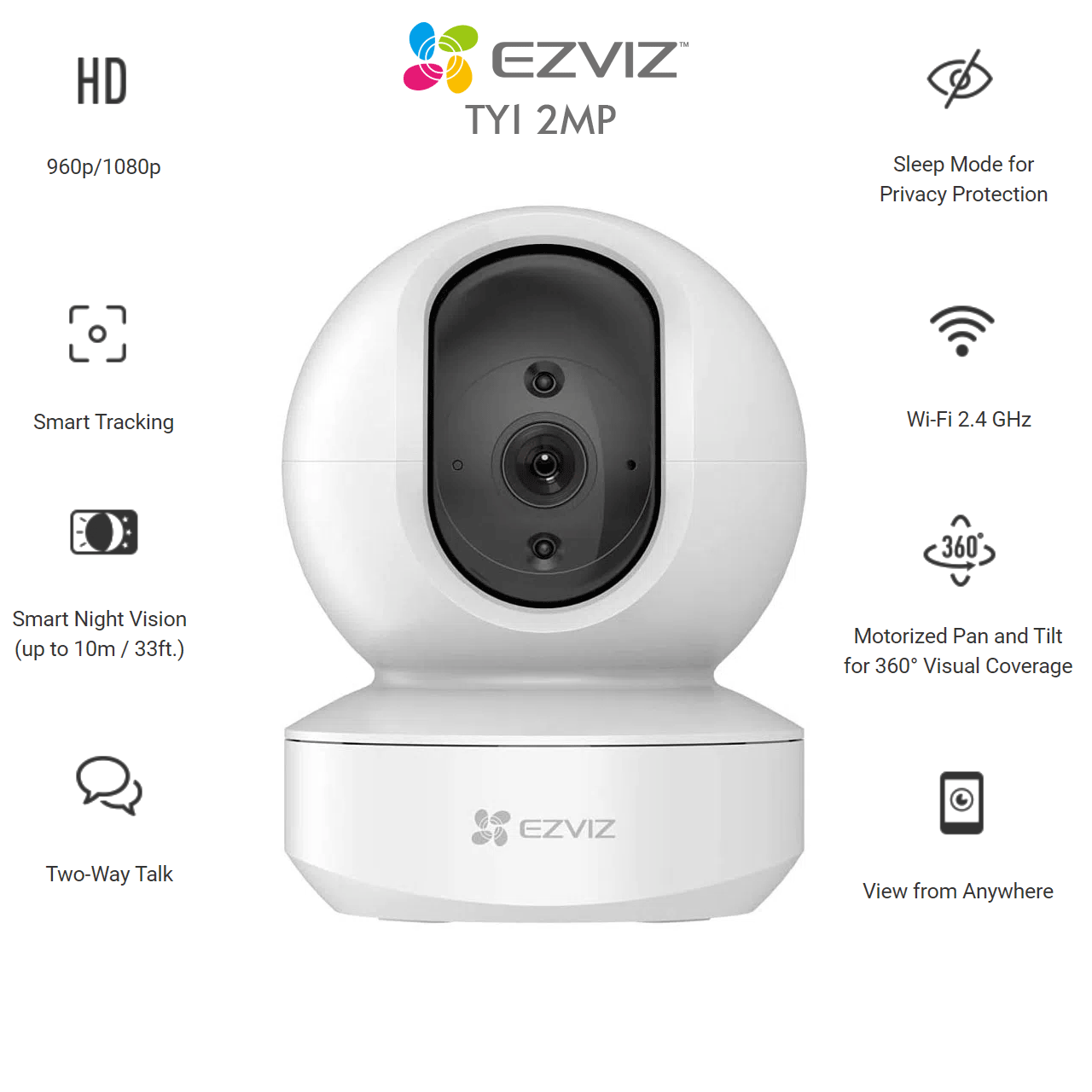 Camera IP Wifi Trong Nhà EZVIZ TY1 1080p - Hàng chính hãng