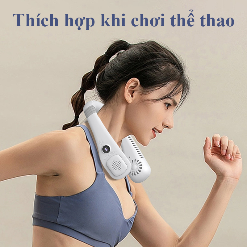 Quạt Mini Đeo Cổ Siêu Mát Cho Mẹ Và Bé Không Cánh Tích Điện 5 Cấp Độ Màn Hình Đèn Led Quạt Điều Hòa Mini Thiết Kế Gọn Nhẹ Dung Lượng Pin Lớn Thích Hợp Khi Cho Bé Đi Chơi Dã Ngoại