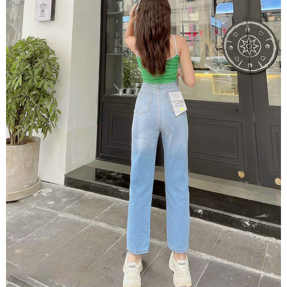 Quần Jean Nữ Dáng Baggy thương hiệu Chandi, chất jean co dãn nhẹ lưng cao mẫu mới MS3262