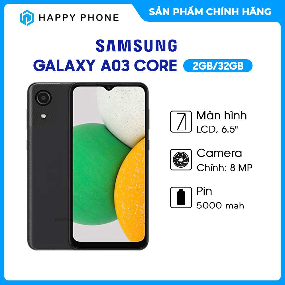 Điện thoại Samsung Galaxy A03 Core  - Hàng chính hãng - ĐÃ KÍCH HOẠT BẢO HÀNH ĐIỆN TỬ