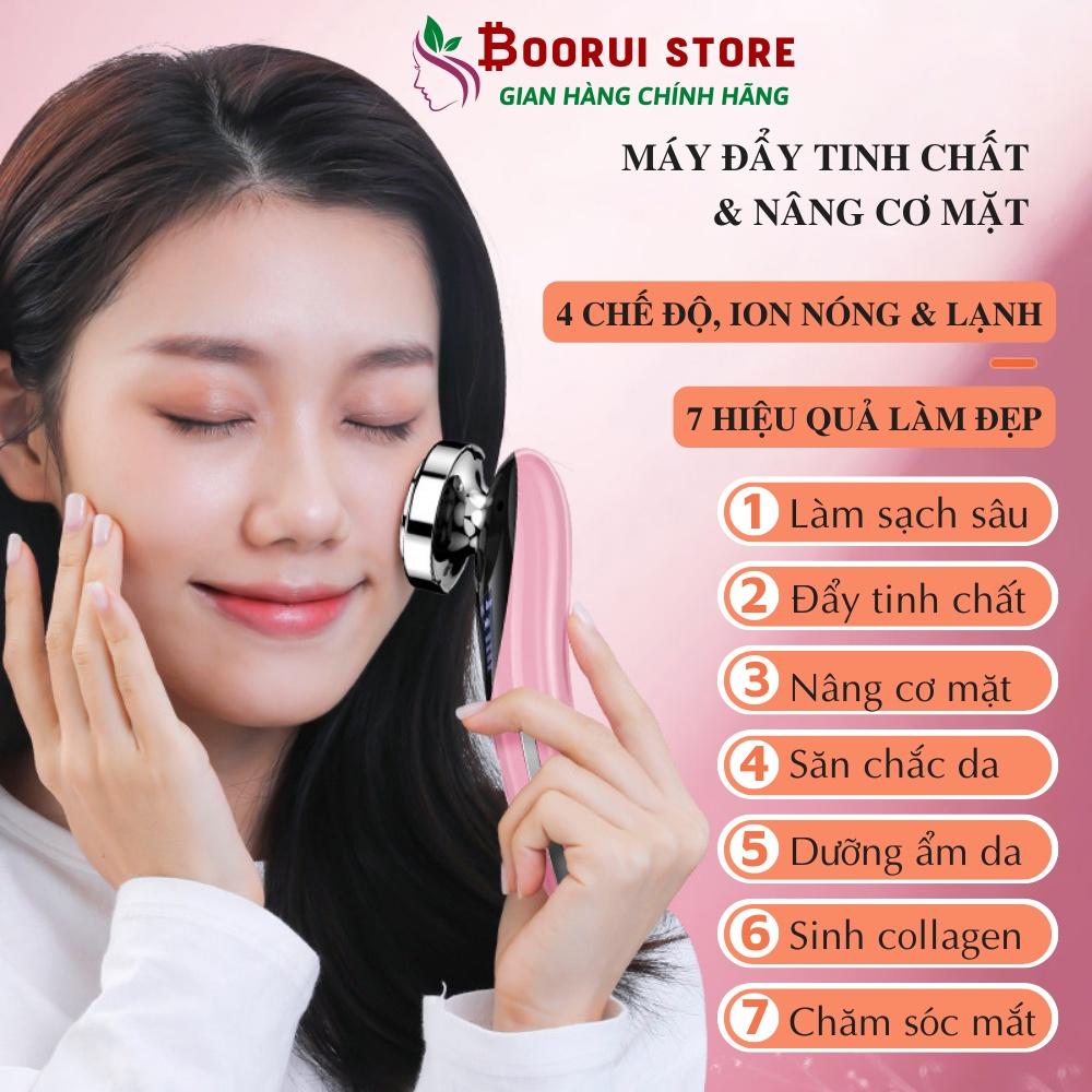 Máy đẩy tinh chất dưỡng trắng nóng lạnh Boorui, massage điện di mặt giúp làm sạch và trẻ hóa làn da