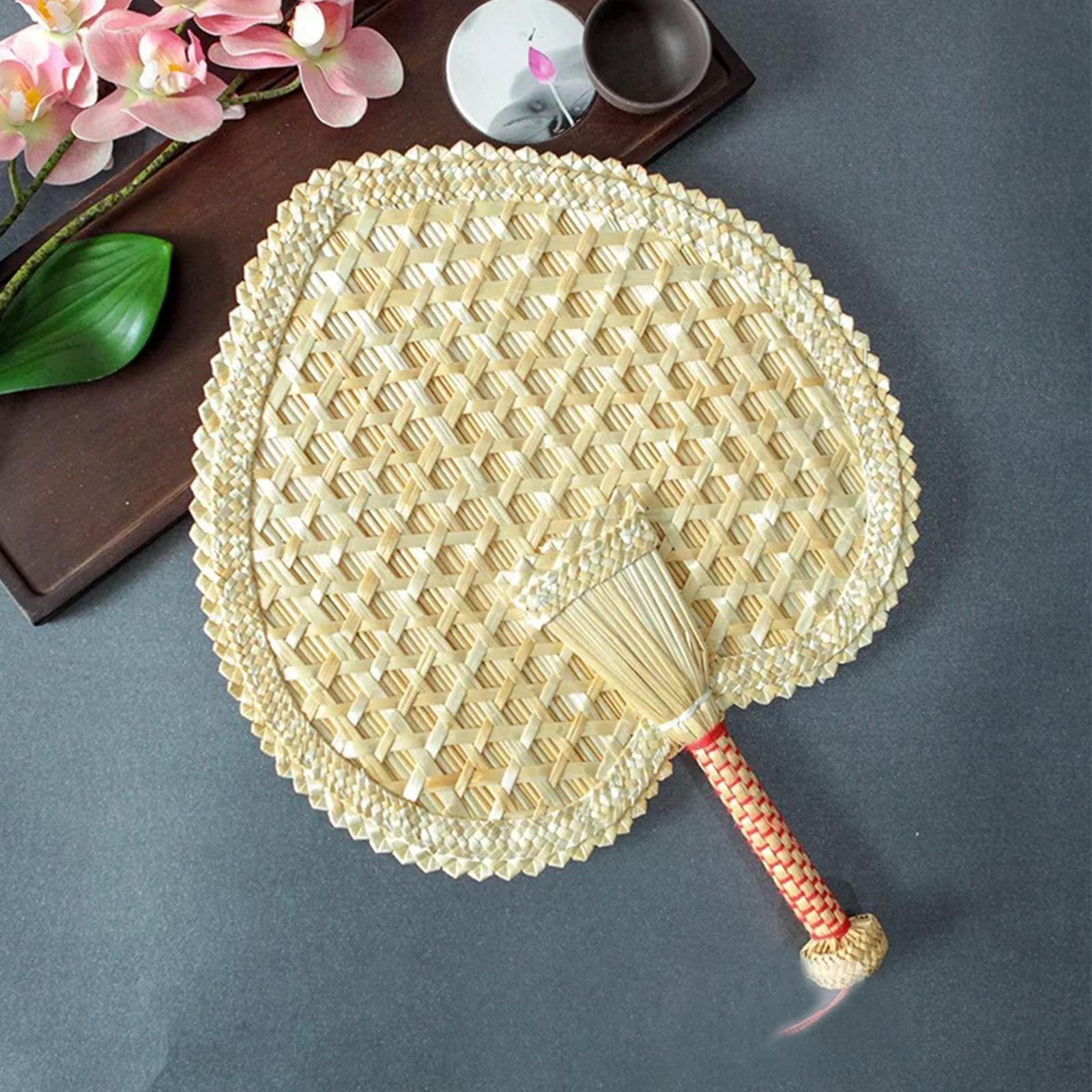 Woven Straw Hand Fan Handheld Decorative Fans for Outdoor Home