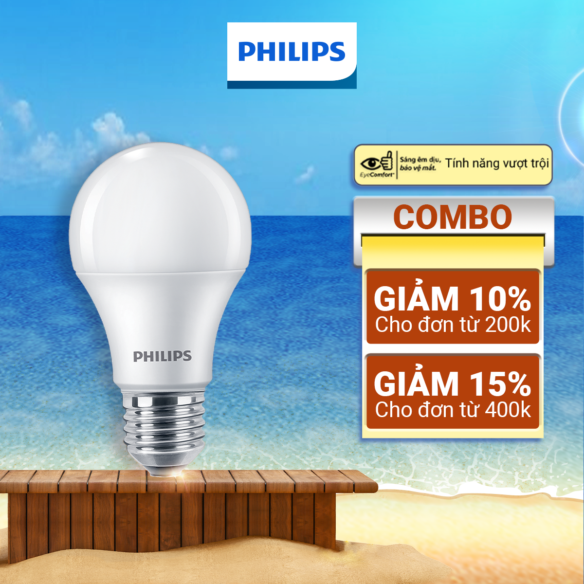 Bóng Philips LED bulb Essential E27 (5W,7W,9W,11W,13W) - E27 (3000K/6500K)