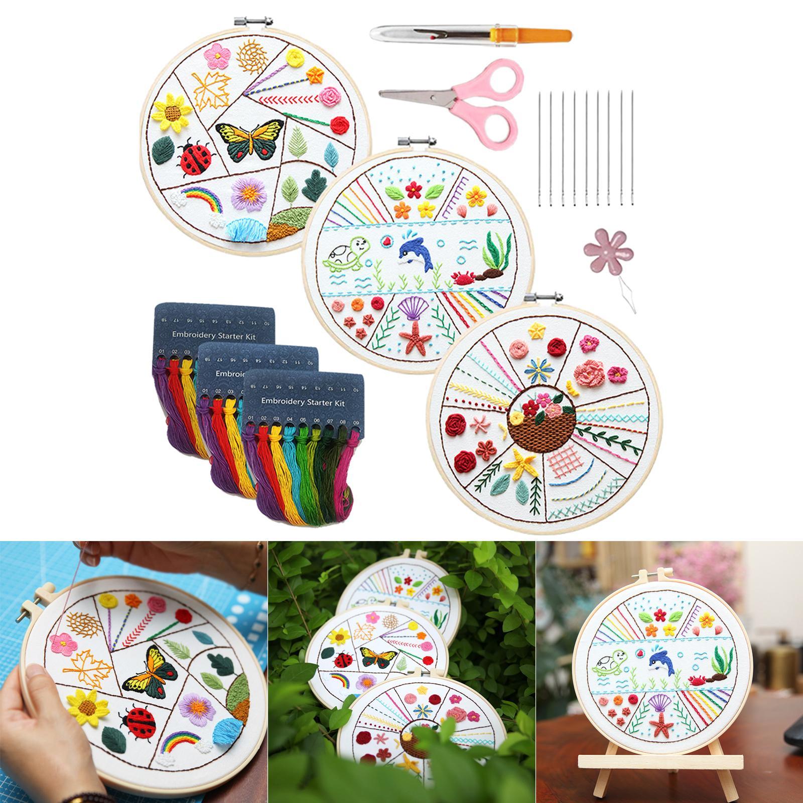 Embroidery Stitch Practice Kit with Pattern Cross Stitch Crafts for Practice