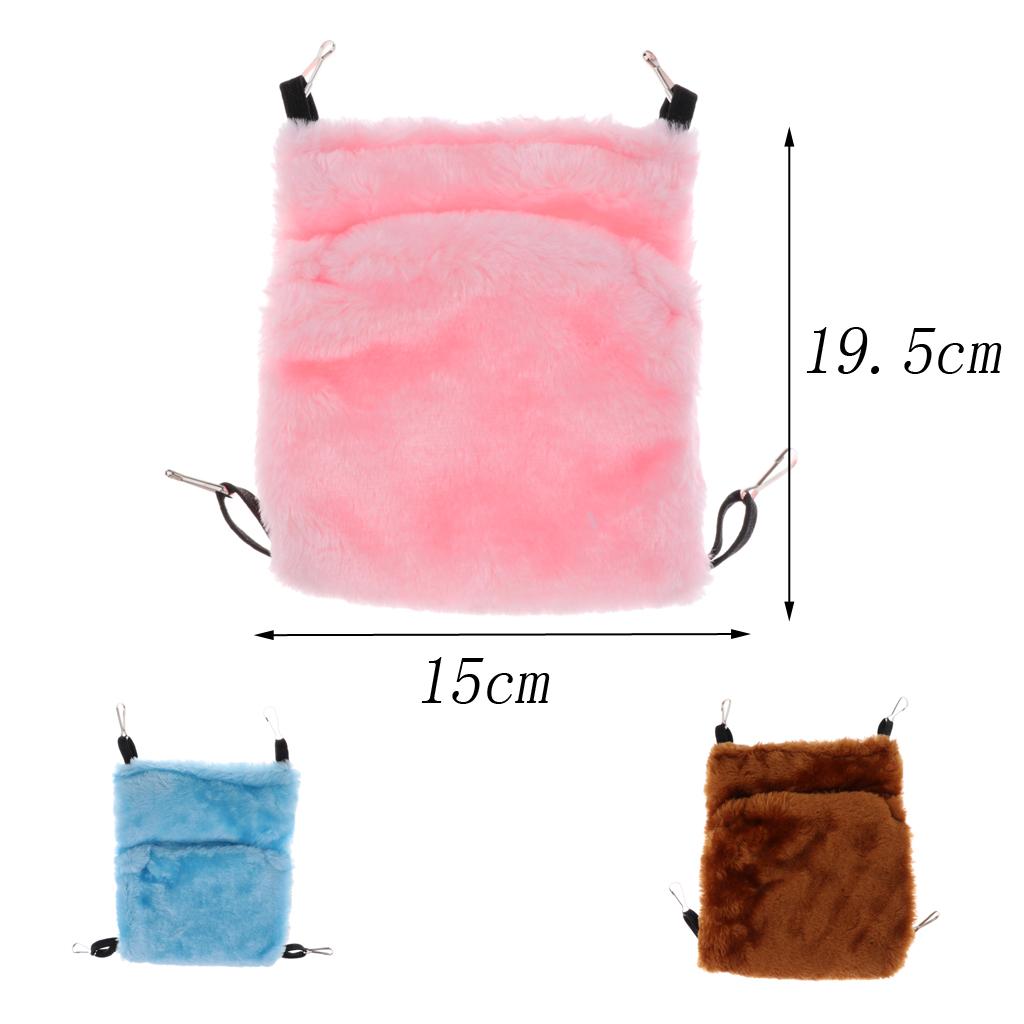 Double-deck Short Plush Hammock Swing Cage Hanging Bed for Rat, Hamster, Ferret, Rabbit , Parrot